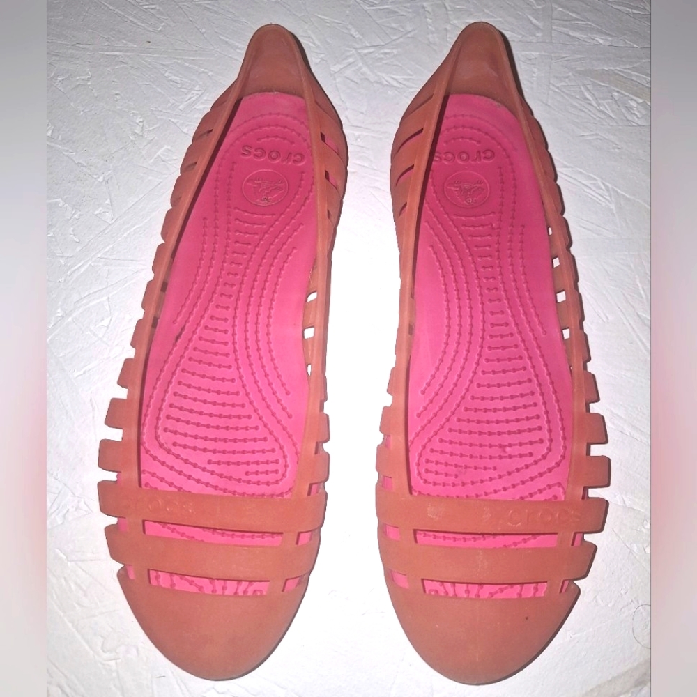 Womens Cut Out Crocs Flats